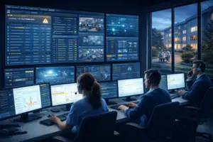 Cellule de crise d’un groupe de retraite supervisant un établissement et des incidents