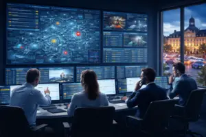 Cellule de crise d’une mairie supervisant des incidents sur le territoire communal