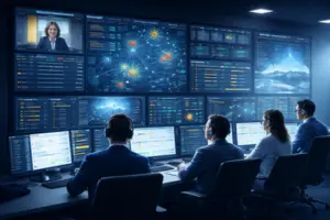 Cellule de crise d’un ministère de la santé supervisant des incidents sanitaires et des situations de crise